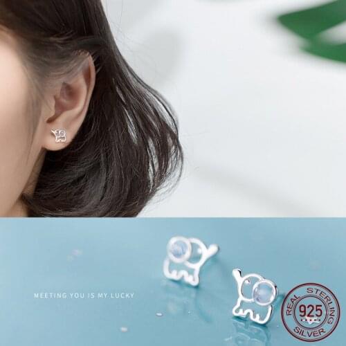 La Monada Elephant Minimalist Sterling Silver Stud Earrings Women Fine In 925 Silver Jewelry Woman Earrings Stud Silver 925