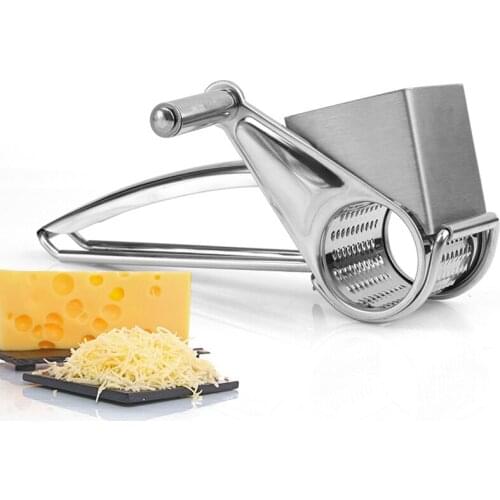 Cheese Grater Cheese Shredder Cutter Kitchen Butter Stainless Steel Rotary Cheese Chocolate Grater Slice Shred Kitchen Tool 1pcs