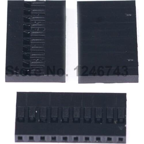 100PCS 2.54mm 10Pin 10P Dupont Connector Dupont Plastic Shell Plug Dupont Jumper Wire Cable Pin Header