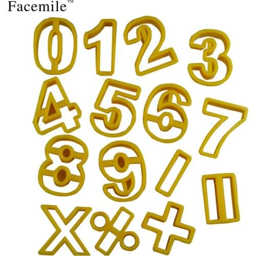 15PCS Numbers Cake Cookie Bread Cutter Mold Baking Tool Birthday Biscuit Sugarcraft Press Ebosser Fondant Cake Decoration Tool