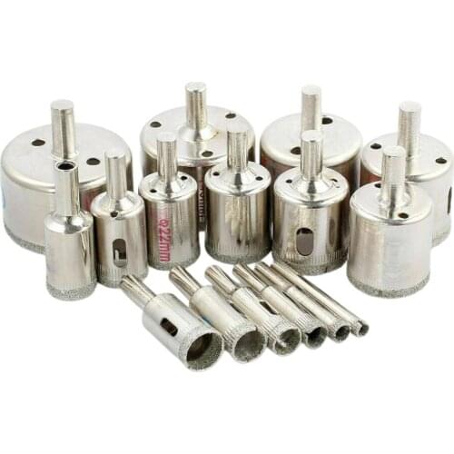 16x Diamond Holesaw set Holes Saw Drill Bit Glass Marble Ceramic Cutter Tile