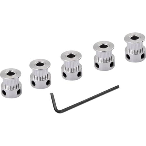 5PCS, GT 20 Teeth 2GT 2M Timing Pulley, Bore 4/5/6/6.35/8mm, For 2GT GT2 Synchronous Belt, Width 6/10mm, Small Backlash 20Teeth