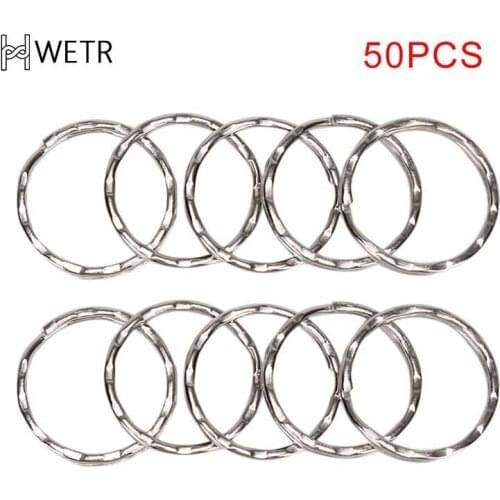 50pcs/pack 25mm Shiny DIY Key Ring Metal Nickel Split Key Ring Keyring Connectors Stainless Steel