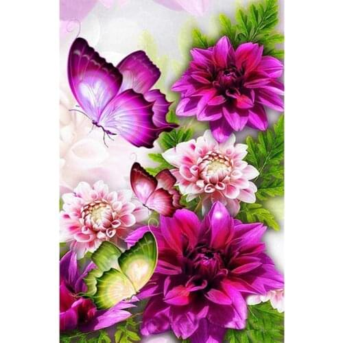 5D DIY Diamond Painting Flower butterfly Full Drill Diamond Embroidery Flowers Cross Stitch Mosaic Rhinestone Home Decor Gifts