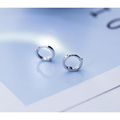 925 Sterling Silver Simple Plain Small Huggie Hoop Earrings Jewelry A1322