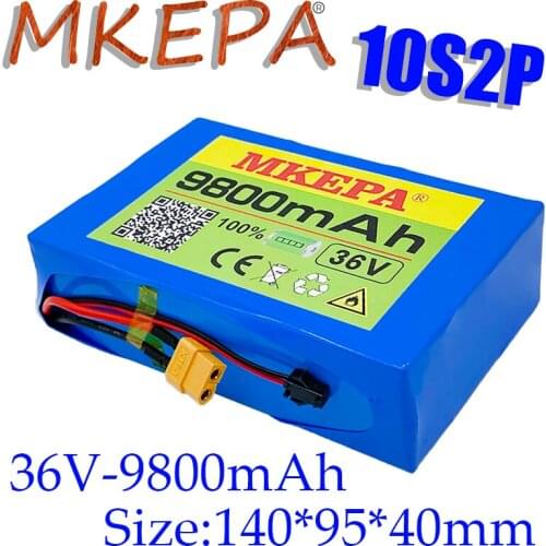 Actual capacity10s2p 36V 9.8ah 450W 18650 Li ion battery pack for Cooter skateboard eBike electric bicycle 42V 37V 35e XT60 SM