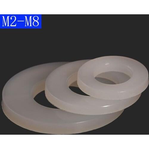 M2 M2.5 M3 M4 M5 M6 M8 White Nylon Penny Washers Fit Bolts Screws Plastic washer DIN 125 NYLON66