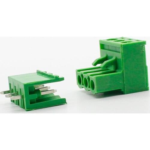 Free shipping 10 sets ht5.08 3pin Terminal plug type 300V 10A 5.08mm pitch connector pcb screw terminal block