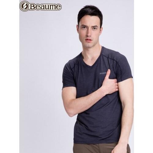 Beaume Brand Men Camping Hiking T-Shirts Large Size Short Sleeve Round Neck t-Shirts Fashion Print FEA62129