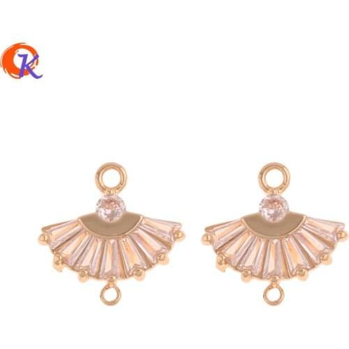 Cordial Design 10Pcs 14*14MM Jewelry Accessories/Earrings Connectors/Genuine Gold Plating/DIY Making/Hand Made/Earring Findings