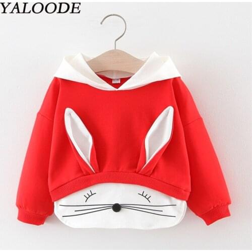 YALOODE Baby Hoodies Baby Boy Girl Hooded Sweatshirts Cartoon 3D Ear Children Pullover Tops Outwear Infant Toddler Kids Clothes