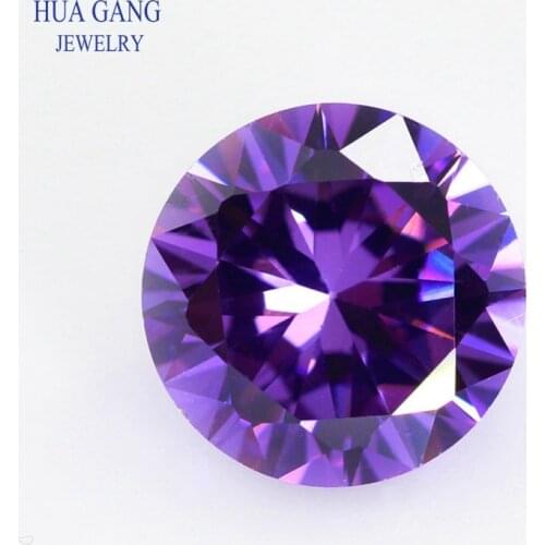 Purple 0.8~10mm Round Shape Cubic Zirconia Brilliant Cut Loose CZ Stone Synthetic Gems For Jewelry Free shipping AAAAA