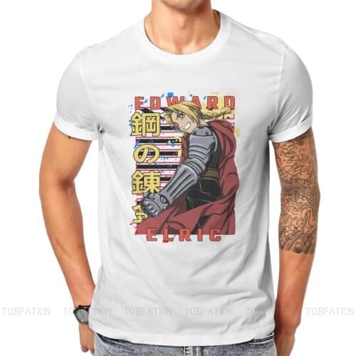 Edward Elric Full Fullmetal Alchemist Anime T Shirt Alternative Big size Crewneck TShirt Big sales Harajuku Mens Clothing
