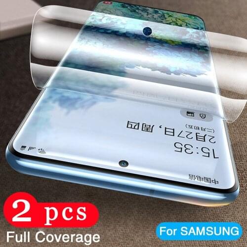 2Pcs 9D full cover for samsung galaxy s20 ultra s10e s10 lite s9 s8 plus s7 edge hydrogel film Not Glass phone screen protector