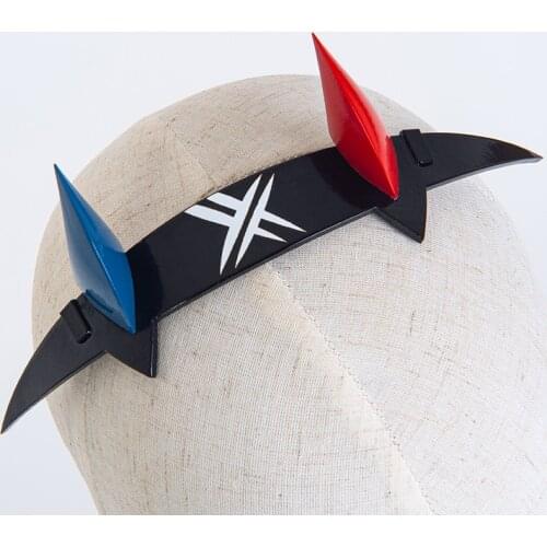 Top Quality DARLING in the FRANXX Cosplay 02 ZERO TWO Headwear Hairclip Devil Horn 02 Hairband Cosplay Accessories Halloween