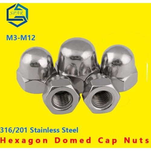 Cap Nuts Decorative Cover Semicircle Acorn Nut Hex head Acorn Nut Cap Decorative Cover Semicircle Dome Nuts 304 Stainless Stee