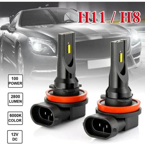 IP65 Waterproof 2PCS H11 H8 LED Fog Light Conversion Kit Bulb High Power 1860 LED Chips 6000K 100W Headlight carro Wholesale CSV