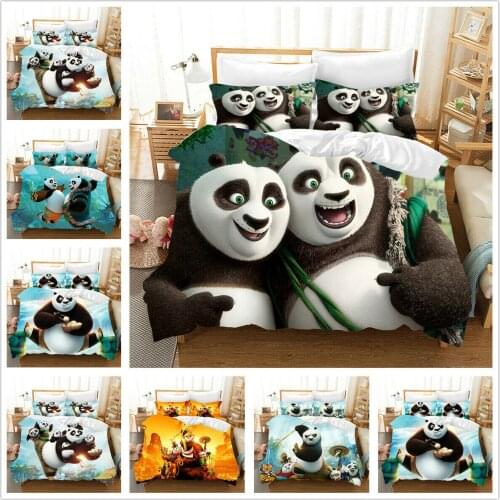 Kongfu Panda Home Textile Pillow Case 3D Bed Linen Duvet Covers Comforter Bedding Sets Bed Set Home Decor Bedding
