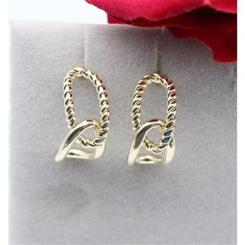 Contracted Style Restoring Ancient Ways Double Metal C Shape Earrings Women Geometric Punk Style Earrings