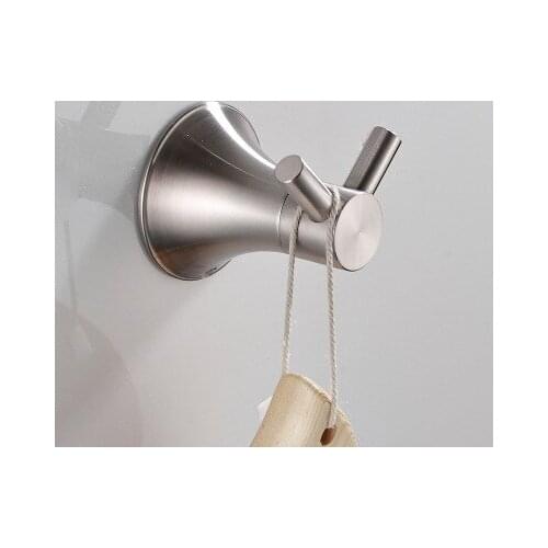 Robe Hooks Wall Mounted Coat Hook cloth Hanger Metal Brushed Nickel Towel Holder Door Clothes Hook Bathroom Accessories DG8401SN