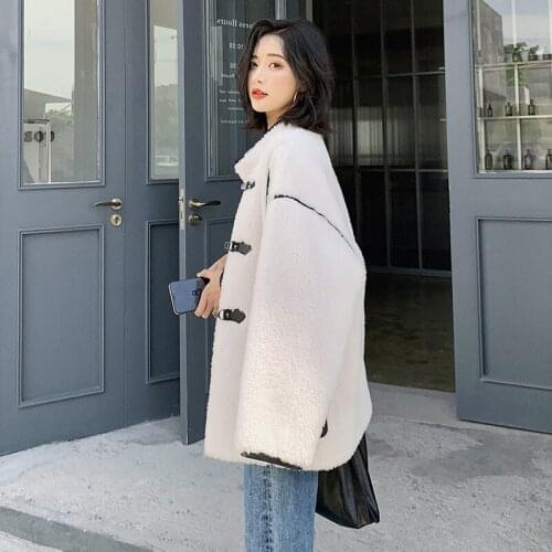 Shearing Winter Real Sheep Fur Coat Korean Wool Jacket Women Clothes 2020 Manteau Femme B22F45078 YY2280