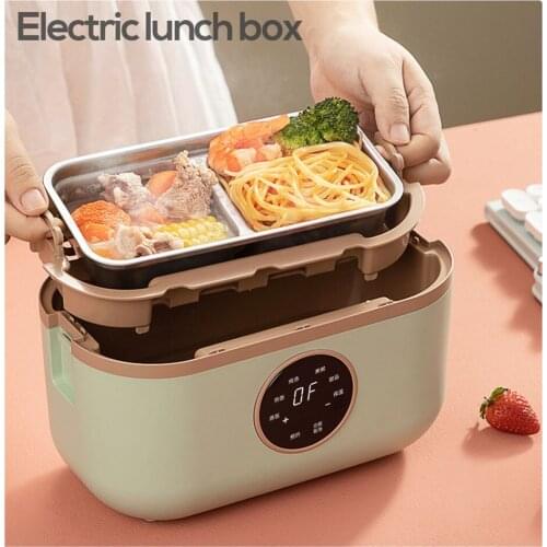 220V Electric Heating Lunch Box 1/2 Layer Food Storage Container Portable Electric Rice Cooker Food Warmer For Travel Office