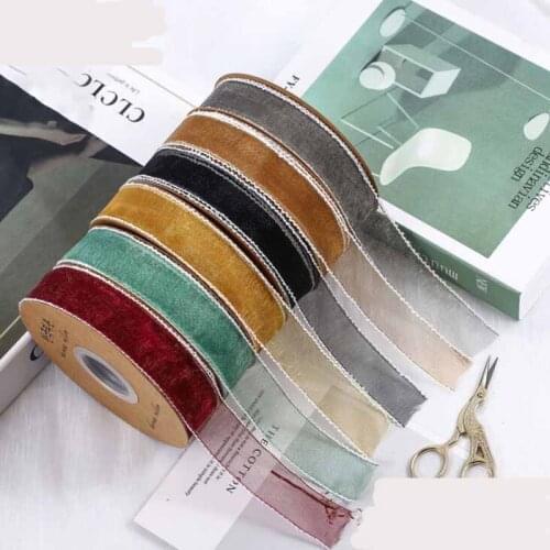 10Yards 2.5cm wide Fairy ribbon bouquet holding flower ribbon elegant baking gift box binding flower packaging materials