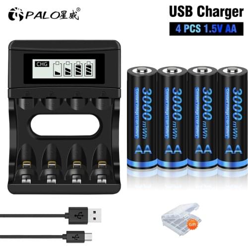 1.5V AA rechargeable battery AA 1.5v Lithium Li-ion rechargeable batteries with charger for 1.5V aa aaa li-ion battery