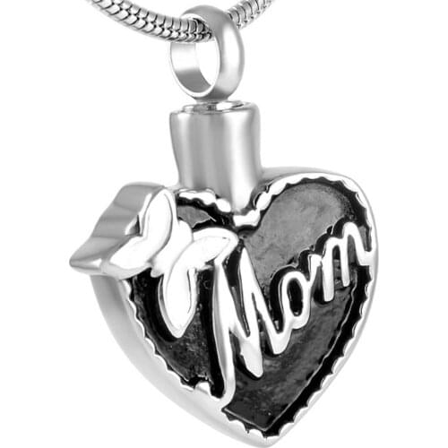 MJD8555 Discount !!! Big Sale 50% Off Mom Heart Keepsake Pendant Ashes Urn Necklace Cremation Jewelry (pendant only)