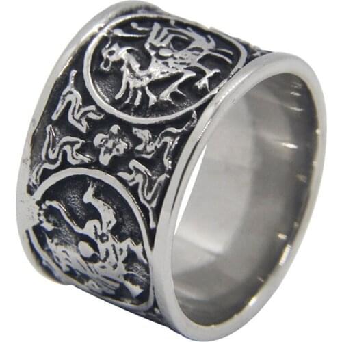 Support Dropship Size 7-13 New Design Dragon Ring 316L Stainless Steel Fashion Jewelry Men Boys Ring