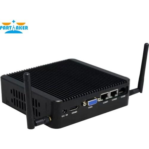 N8 2 Lan Mini PC Intel j1900 Quad Core Mini Itx Case Fanless Desktop Computer Fanless Computer
