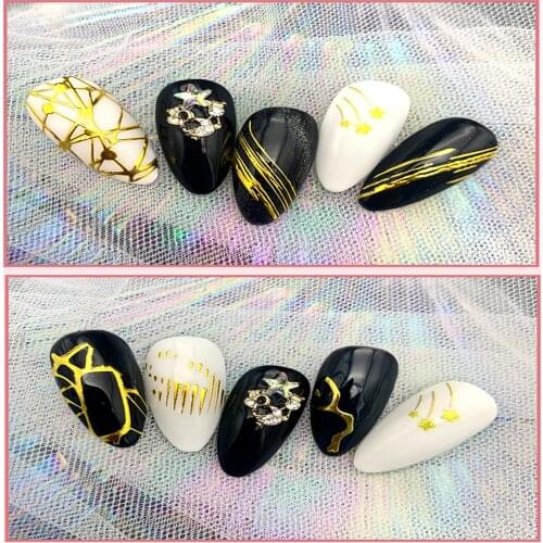 Nail Art Sticker Bronzing Nail Polish Sticker Simple Retro Texture Nail Sticker Fashion Laser Nail Polish Sticker