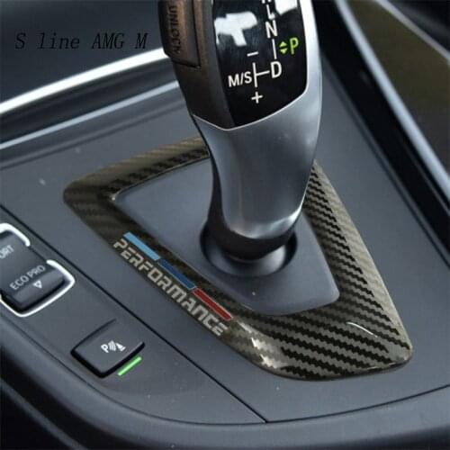 Carbon Fiber Interior Gearshift Panel Cover Stickers for BMW 3 Series F30 F34 320d 320i 328i 335i F36 428i 430i 435i Accessories