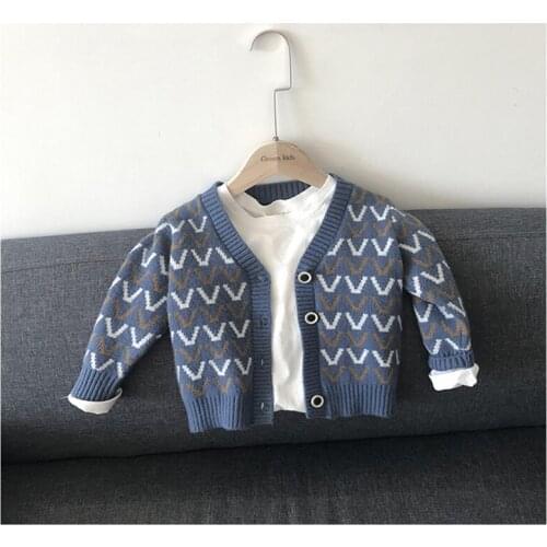 New Spring Autumn Tops Boys Sweater Jacket Coat Kids Knitting Overcoat Outwear Teenager Children Clothes High Quality