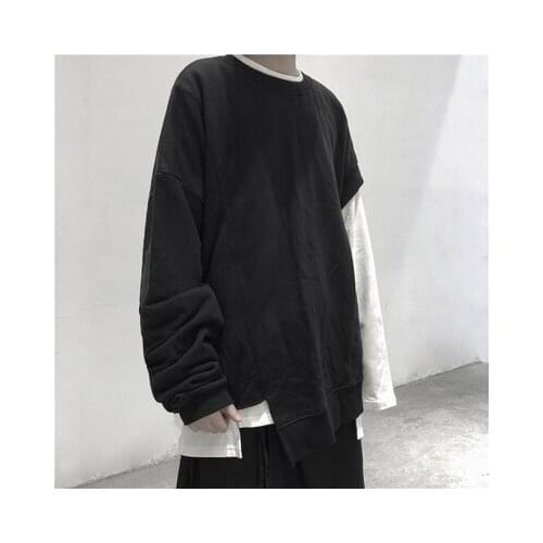 New Small dark design irregular one-sleeve pullover hoodie jacket