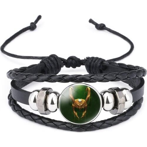 Marvel Anime Loki braided bracelet Accessories Avenger Figure Loki bracelet Cosplay Toys woman Kids Christmas Gifts