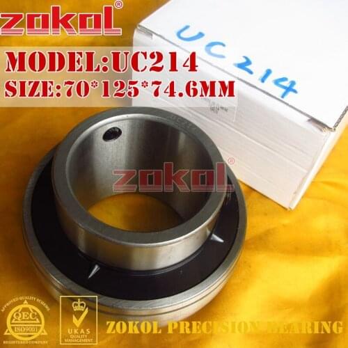 ZOKOL bearing UC214 90514 Pillow Block Ball Bearing 70*125*74.6mm