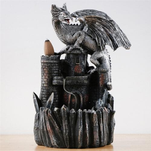 Dragon Backflow Incense Resin Cone Incense Burner Holder Gift Home Decorations