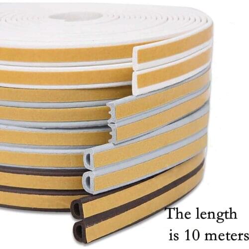 10 meters DIPE self-adhesive door and window sealing strip glass window anti-collision rubber strip foam sound insulation strip