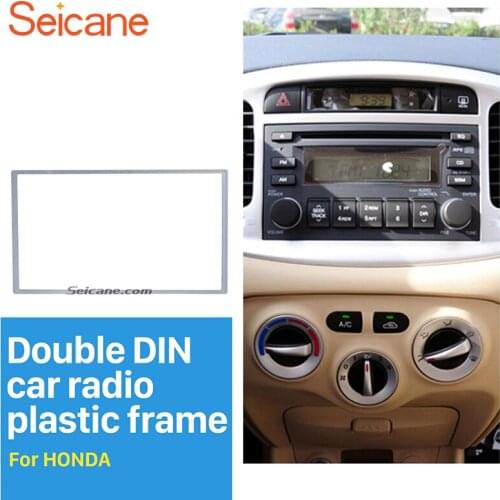 Seicane 2 Din 178*102MM Silver Universal Car Radio Fascia for HONDA FIT Jazz Automobile DVD Panel Trim Install Frame Stereo