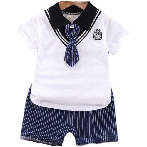 Summer Children Fashion Clothes Baby Girl Turn-down Collar Shirt Shorts2Pcs/Set Kids Casual Clothing Toddler Striped Sport Suits