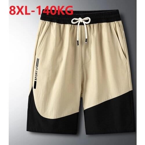 Summer Men patchwork sports shorts high street wear korea style elasticity large size 6XL 7XL 8XL skateboard pants
