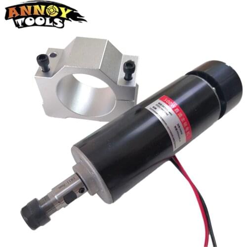 DC 48V 500W Brushed Spindle 0.5KW Air CooLing Spindle ER11 Chuck CNC 500W Spindle Motor + 52mm Clamps For DIY CNC Router