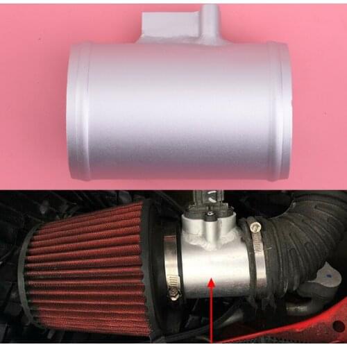 76mm 3" Mass Air Flow Sensor Intake Meter Mount Connector Adapter Tube Metal Silver