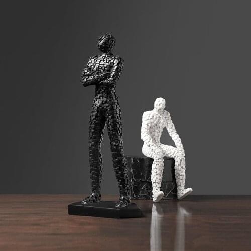 Modern Minimalist Mosaic Style Character Creative Living Room Decoration Resin Handicraft Decoration