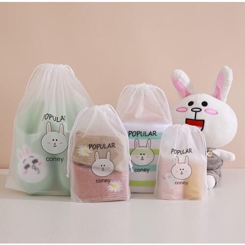 11styles Cartoon Drawstring Bag Waterproof Travel Shoes Clothes Underwear Storage Bag Organizer Cute Wash Cosmetic Packaging Bag