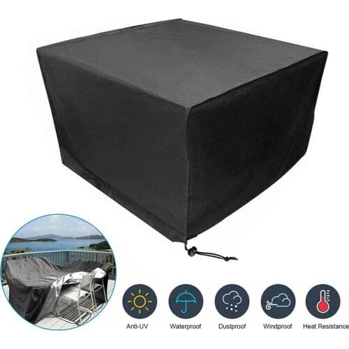 Waterproof Rectangle Black Furniture Cover Outdoor Garden Patio Rattan Sofa Dustproof Mold Resistant Cover