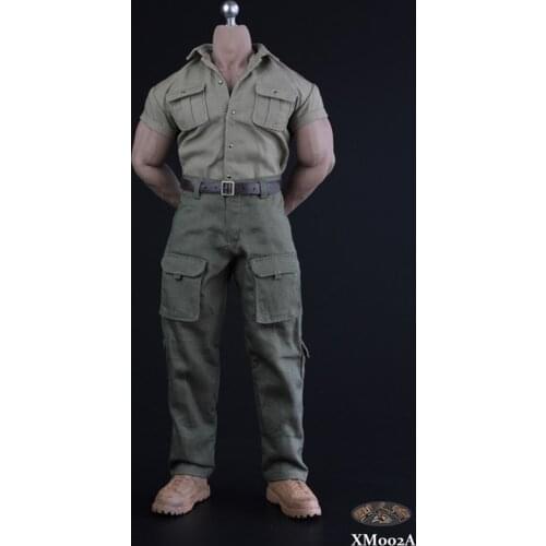 XM02A B 1/6 Scale Explorer Male Shirt Pants Clothing Set for 12" Male action figure body Fit M34 M35 Muscle Body