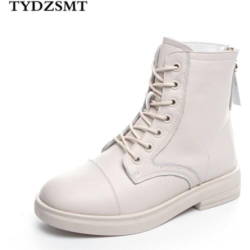 TYDZSMT Boots Women Ankle Booties Black Goth Boots Split Leather Boots Female Basic Shoes for Ladies Height Increasing Platform