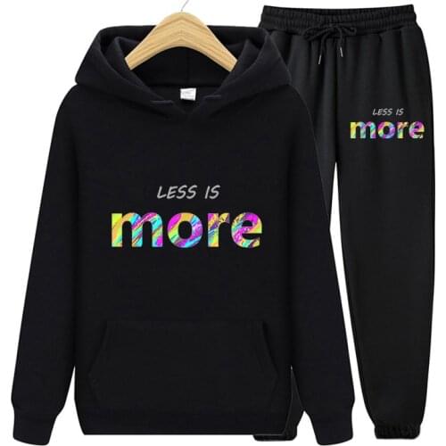 2021 Autumn Winter Fashion Women Casual Sportswear Black 2 Piece Set Letter Print Sweatshirts And Jogging Pants Oversized Suits